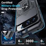 Janmitta Case Compatible with Google Pixel 10/10 Pro Built in Slide Camera Lens Cover+Screen Protector+Finger Ring Holder Kickstand,Heavy Duty Shockproof Full Body Protective Phone Cover,Black