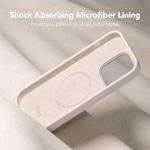 GONEZ for iPhone 14 Pro Case, Compatible with Magsafe, with Screen Protector + Camera Lens Protector, Soft Anti-Scratch Microfiber Lining, Shockproof Liquid Silicone Phone Cover, Stone