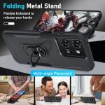 Janmitta for Motorola Moto G 2025 Case/Moto G 2026 Case with Screen Protector,Heavy Duty Shockproof Full Body Protective Cover Built in Rotatable Metal Holder for Moto-G-Play-2026,Black Matte