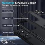 Janmitta for Motorola Moto G 2025 Case/Moto G 2026 Case with Screen Protector,Heavy Duty Shockproof Full Body Protective Cover Built in Rotatable Metal Holder for Moto-G-Play-2026,Black Matte