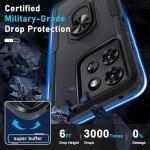 Janmitta for Motorola Moto G 2025 Case/Moto G 2026 Case with Screen Protector,Heavy Duty Shockproof Full Body Protective Cover Built in Rotatable Metal Holder for Moto-G-Play-2026,Black Matte