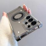 Luxury Plating Magnetic Wireless Charge Case For Samsung S25 S24 Ultra S23 FE S22 Plus Clear Shockproof Camera Protection Cover