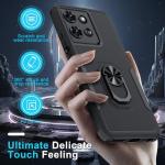 Janmitta for Motorola Moto G 2025 Case/Moto G 2026 Case with Screen Protector,Heavy Duty Shockproof Full Body Protective Cover Built in Rotatable Metal Holder for Moto-G-Play-2026,Black Matte