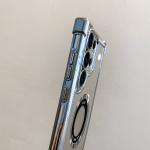 Luxury Plating Magnetic Wireless Charge Case For Samsung S25 S24 Ultra S23 FE S22 Plus Clear Shockproof Camera Protection Cover