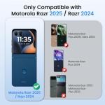 Ruky for Motorola Razr 2024/2025 Case with Belt Clip [Not fit Ultra or Plus], Slim Razr 2024 Case with Built-in Screen Protector, Support Wireless Charging Phone Case for Moto Razr 2024, Black