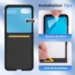 Ruky for Motorola Razr 2024/2025 Case with Belt Clip [Not fit Ultra or Plus], Slim Razr 2024 Case with Built-in Screen Protector, Support Wireless Charging Phone Case for Moto Razr 2024, Black