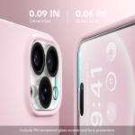 GONEZ for iPhone 15 Pro Max Case Silicone, Compatible with Magsafe, Camera Protector + Screen Protector, Soft Anti-Scratch Microfiber Lining, Liquid Silicone Shockproof Phone Cover, Chalk Pink