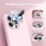 GONEZ for iPhone 15 Pro Max Case Silicone, Compatible with Magsafe, Camera Protector + Screen Protector, Soft Anti-Scratch Microfiber Lining, Liquid Silicone Shockproof Phone Cover, Chalk Pink