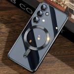 Luxury Plating Glitter Silicone Case For Samsung Galaxy S25 Edge S24 S23 S21 Fe S22 Ultra Plus Magnetic Magsafe Clear Soft Cover