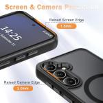 YENAPOON for Samsung Galaxy S25 FE Case, Matte Magnetic Phone Case with 1 Screen Protector, Support for Magsafe, Translucent Frosted Shockproof Protective Cover for Samsung Galaxy S25 FE, Black