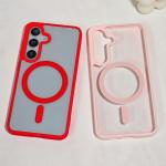 For Samsung S25 Ultra Transparent Magnetic Case Wireless Charging Hard Shockproof Cover For Samsung S24 FE S23 Plus S22 S25Ultra