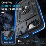 Case For iPhone 17 16e 16 15 14 13 12 11 Pro Max Plus Camera Lens Cover Phone Case with Ring Stand Armor rotate Shockproof Cover