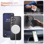 YENAPOON for Samsung Galaxy S25 FE Case, Matte Magnetic Phone Case with 1 Screen Protector, Support for Magsafe, Translucent Frosted Shockproof Protective Cover for Samsung Galaxy S25 FE, Black