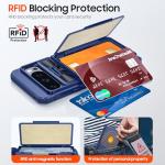 CENMASO for Google Pixel 9 Pro Case/Pixel 9 Case with Card Holder (4 Cards) & Sliding Camera Cover & Kickstand【RFID Blocking】 Full-Body Shockproof Wallet Phone Case for Pixel 9/9 Pro-Blue