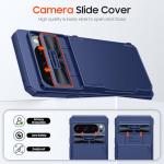 CENMASO for Google Pixel 9 Pro Case/Pixel 9 Case with Card Holder (4 Cards) & Sliding Camera Cover & Kickstand【RFID Blocking】 Full-Body Shockproof Wallet Phone Case for Pixel 9/9 Pro-Blue
