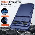 CENMASO for Google Pixel 9 Pro Case/Pixel 9 Case with Card Holder (4 Cards) & Sliding Camera Cover & Kickstand【RFID Blocking】 Full-Body Shockproof Wallet Phone Case for Pixel 9/9 Pro-Blue