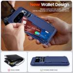 CENMASO for Google Pixel 9 Pro Case/Pixel 9 Case with Card Holder (4 Cards) & Sliding Camera Cover & Kickstand【RFID Blocking】 Full-Body Shockproof Wallet Phone Case for Pixel 9/9 Pro-Blue