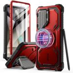 i-Blason Armorbox for Samsung Galaxy S25 Ultra Case MagSafe with Camera Cover Stand [Military Protection] Full-Body Heavy Duty Magnetic Phone Case with Screen Protector for S25 Ultra 6.9 inch, Red