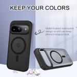 BENTOBEN for Google Pixel 9 Case [Magsafe Compatible] Translucent Matte Slim Shockproof Protective Phone Case for Google Pixel 9 6.3" 2024, Black