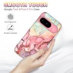 Btscase for Google Pixel 9 Pro Case/Pixel 9 Case 2024 [Military Grade Shockproof] Stylish Marble Pattern Slim Protective 3 Layers Hard PC+Soft Silicone Rugged Women Men Anti-Scratch Cover, Rose Gold