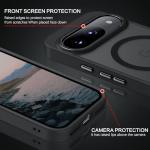 BENTOBEN for Google Pixel 9 Case [Magsafe Compatible] Translucent Matte Slim Shockproof Protective Phone Case for Google Pixel 9 6.3" 2024, Black