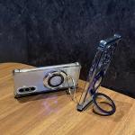 For Samsung A56 Case Luxury Plating Stand Shockproof Clear Case For Samsung Galaxy S25FE S25edge A06 A16 A26 A36 A17 A55 Cover