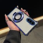 For Samsung A56 Case Luxury Plating Stand Shockproof Clear Case For Samsung Galaxy S25FE S25edge A06 A16 A26 A36 A17 A55 Cover