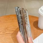 Luxury Glitter Rhinestone Magnetic Case for Samsung Galaxy S25 Ultra S24 S23 Bling Diamond Transparent Plating Cover for A16 A55