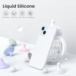 ORNARTO Compatible with iPhone 15 Case 6.1, Slim Liquid Silicone 3 Layers Full Covered Soft Gel Rubber Phone Case, Anti-Scratch Shockproof Protective Cover 6.1 Inch, White