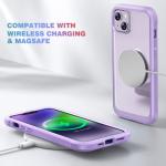 Diaclara Designed for iPhone 14 Case, Full Body Rugged Case with Built-in Touch Sensitive Anti-Scratch Screen Protector, with Camera Lens Protector for iPhone 14 6.1" (Peri Purple)