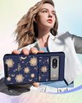 Buleens for Google Pixel 8A Case 6.1 Inch - with Ring Stand & Camera Cover Aesthetic Cute Designed for Women Girls Girly Kawaii Sun Moon Stars Unique for Pixel 8A Phone Case Compatible with Magsafe