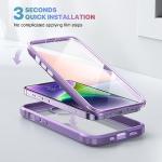 Diaclara Designed for iPhone 14 Case, Full Body Rugged Case with Built-in Touch Sensitive Anti-Scratch Screen Protector, with Camera Lens Protector for iPhone 14 6.1" (Peri Purple)