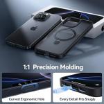 CASEKOO Ultra-Magnetic Stand for iPhone 16 Pro Max Case [Military Drop Protection] [Compatible with MagSafe] Shockproof Translucent Matte Slim Ring Holder Case for iPhone 16 ProMax 6.9", Black