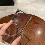Plating Magnetic for Magsafe Clear Phone Case For Samsung S25 Edge S24 Ultra S23 FE S21 S22 Plus Lens Film Protection Cover
