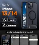 Temdan Compatible with iPhone 14 Case/iPhone 13 Case Magnetic,[Built-in Invisible Kickstand][Compatible with MagSafe][Military Grade Shockproof] Slim Translucent Matte Phone Case for iPhone 14/13 6.1"