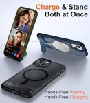 Temdan Compatible with iPhone 14 Case/iPhone 13 Case Magnetic,[Built-in Invisible Kickstand][Compatible with MagSafe][Military Grade Shockproof] Slim Translucent Matte Phone Case for iPhone 14/13 6.1"