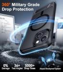 Temdan Compatible with iPhone 14 Case/iPhone 13 Case Magnetic,[Built-in Invisible Kickstand][Compatible with MagSafe][Military Grade Shockproof] Slim Translucent Matte Phone Case for iPhone 14/13 6.1"