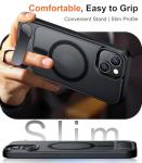 Temdan Compatible with iPhone 14 Case/iPhone 13 Case Magnetic,[Built-in Invisible Kickstand][Compatible with MagSafe][Military Grade Shockproof] Slim Translucent Matte Phone Case for iPhone 14/13 6.1"