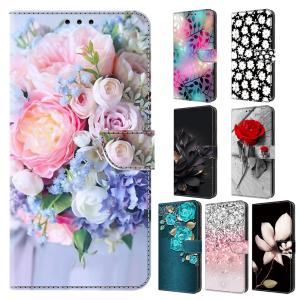 Flip Leather Case For iPhone 6 7 8 X XS XR 11 12 13 14 15 Mini Pro Max 3D Flower pattern Painted Wallet Phone iPhone15 14 Plus