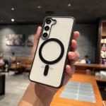 Frosted Frame Magnetic Magsafe Cases for Samsung Galaxy A15 A35 A55 A16 A36 A56 Wireless Charging Acrylic Bumper Phone Cover