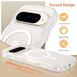 BENTOBEN Magnetic for Google Pixel 10 Case Cute, Curly Wavy Pixel10 Case [Compatible with MagSafe], Anti-Slip Shockproof Matte Slim Women Girls Boys Phone Cover for Google 10 6.3", Clear White