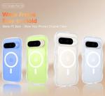 BENTOBEN Magnetic for Google Pixel 10 Case Cute, Curly Wavy Pixel10 Case [Compatible with MagSafe], Anti-Slip Shockproof Matte Slim Women Girls Boys Phone Cover for Google 10 6.3", Clear White