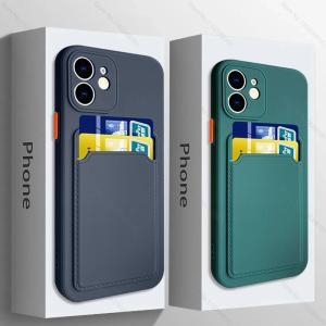 Luxury Silicone Card Holder Wallet Case For iPhone 15 14 13 12 11 Pro Max Plus Shockproof Phone Case Card Slot Cover Accessories