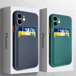Luxury Silicone Card Holder Wallet Case For iPhone 15 14 13 12 11 Pro Max Plus Shockproof Phone Case Card Slot Cover Accessories