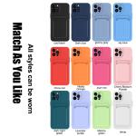 Luxury Silicone Card Holder Wallet Case For iPhone 15 14 13 12 11 Pro Max Plus Shockproof Phone Case Card Slot Cover Accessories