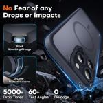 TOCOL for iPhone 16 Pro Max Case, Compatible with Magsafe, Full Camera Protection, Drop Protection, Magnetic Translucent Matte Back Bumper Phone Case for 16 Pro Max 6.9-Inch (Black)