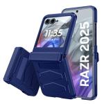Vizvera for Motorola Razr 2025 Case with Hinge Cover,Built-in Screen Protector Shockproof All-Inclusive Smartphone Cover Wireless Charging for Motorola Razr 2025(Blue)