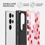 Two in One Phone Case for Samsung S25 S24 S23 S22 A56 A36 A26 A16 Ultra PRO Plus FE Pink Bow Chrysanthemum Cherry Hard Acrylic