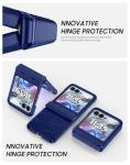 Vizvera for Motorola Razr 2025 Case with Hinge Cover,Built-in Screen Protector Shockproof All-Inclusive Smartphone Cover Wireless Charging for Motorola Razr 2025(Blue)