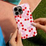 Two in One Phone Case for Samsung S25 S24 S23 S22 A56 A36 A26 A16 Ultra PRO Plus FE Pink Bow Chrysanthemum Cherry Hard Acrylic